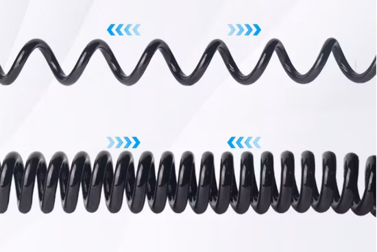 다핵 가동 가능한 PUR 재킷 꼬부라진 코일 철회 가능한 케이블 나선형 코일 고압선