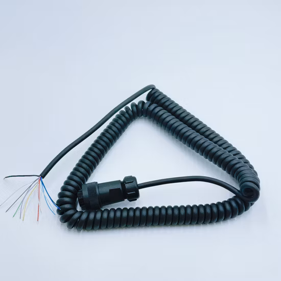 공장 직접 판매 코일 케이블 PUR 실리콘 나선형 코일 파워 스프링 로봇 케이블